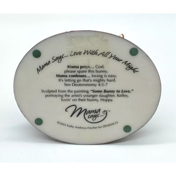 Mama Says Love With All Your Might Figurine By Kathy Andrews Fincher Girl Rabbit - Picture 6 of 6